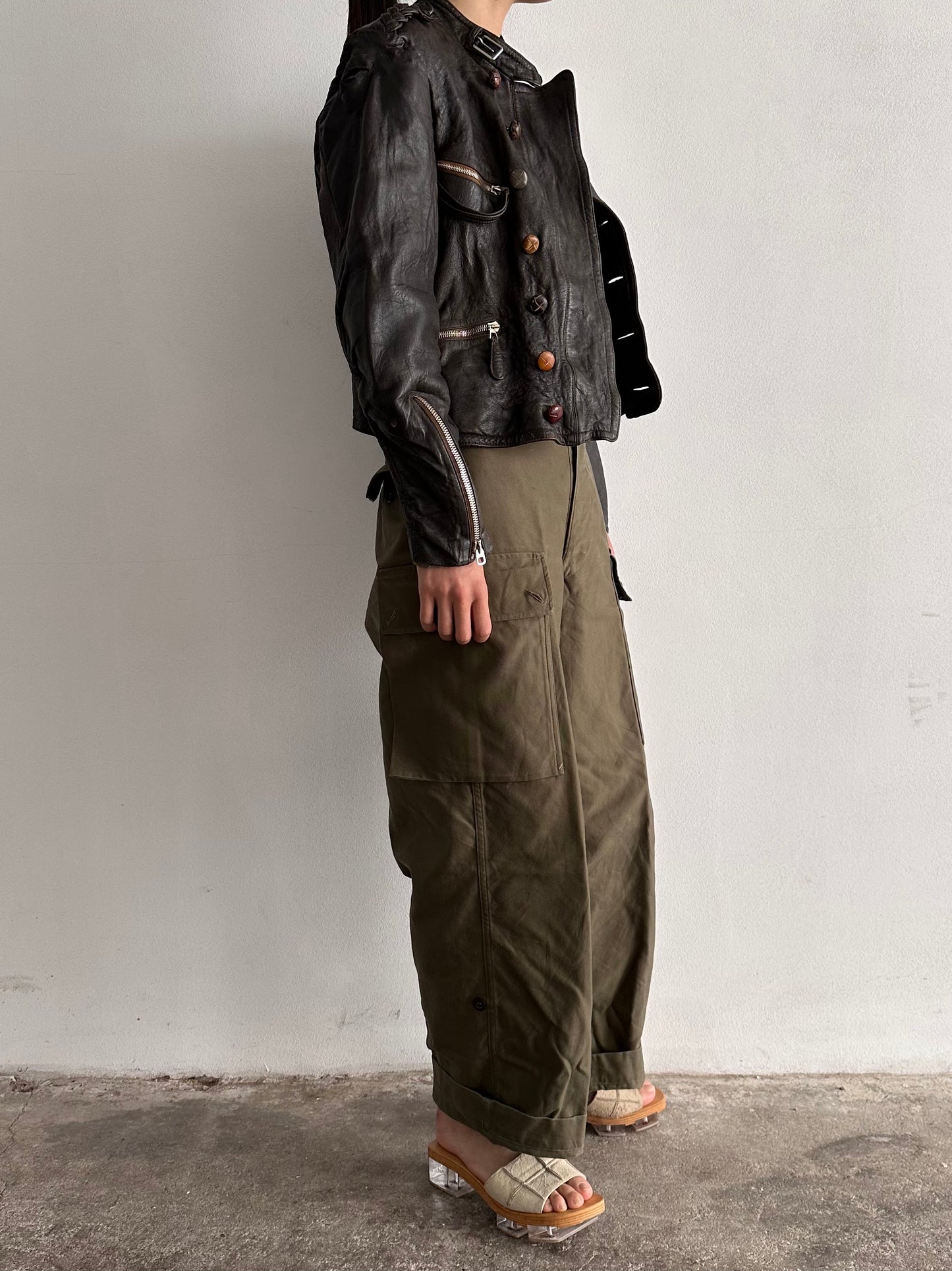 30s Motorcycle leather jkt