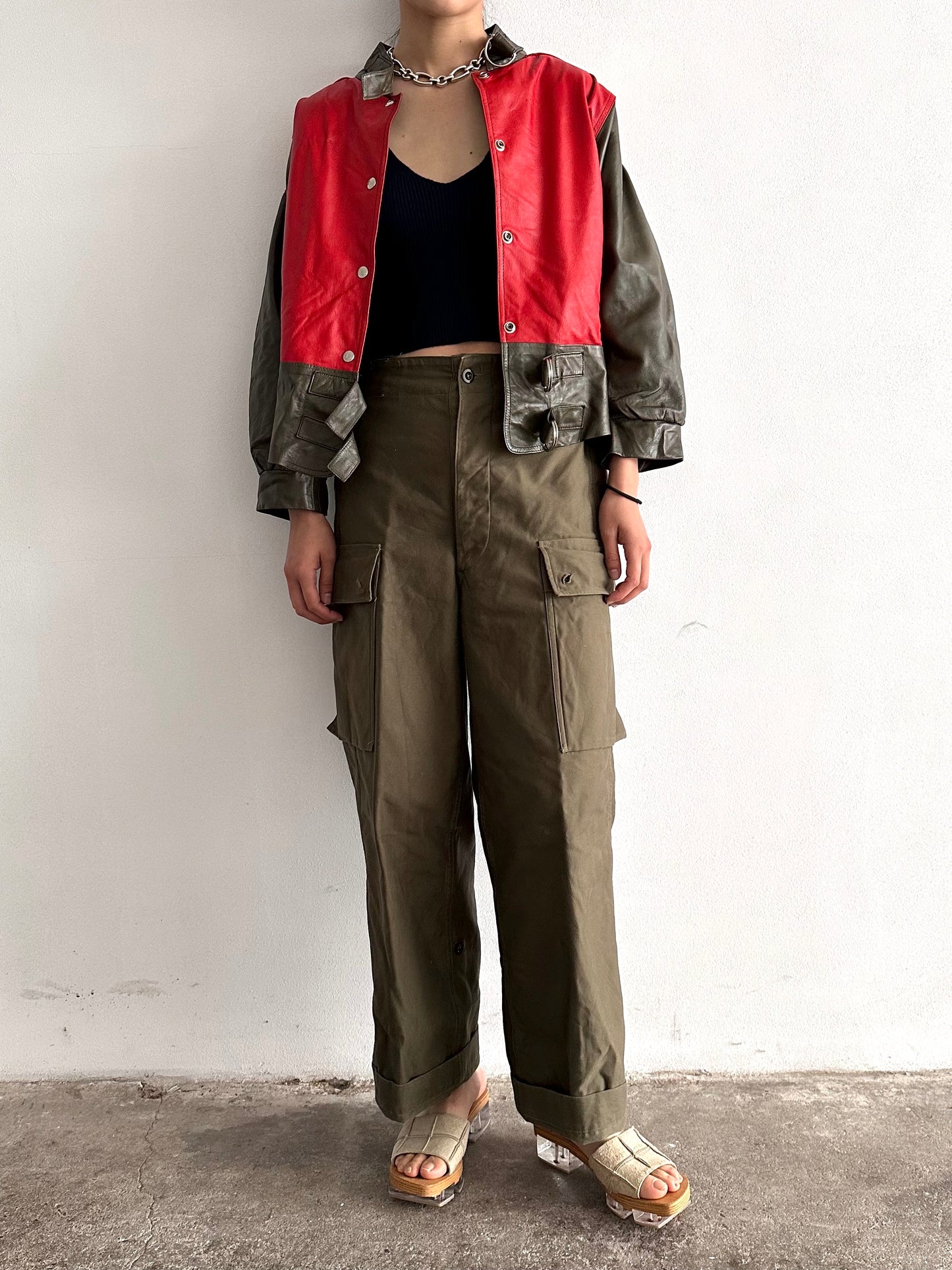 80s 2tone leather jkt