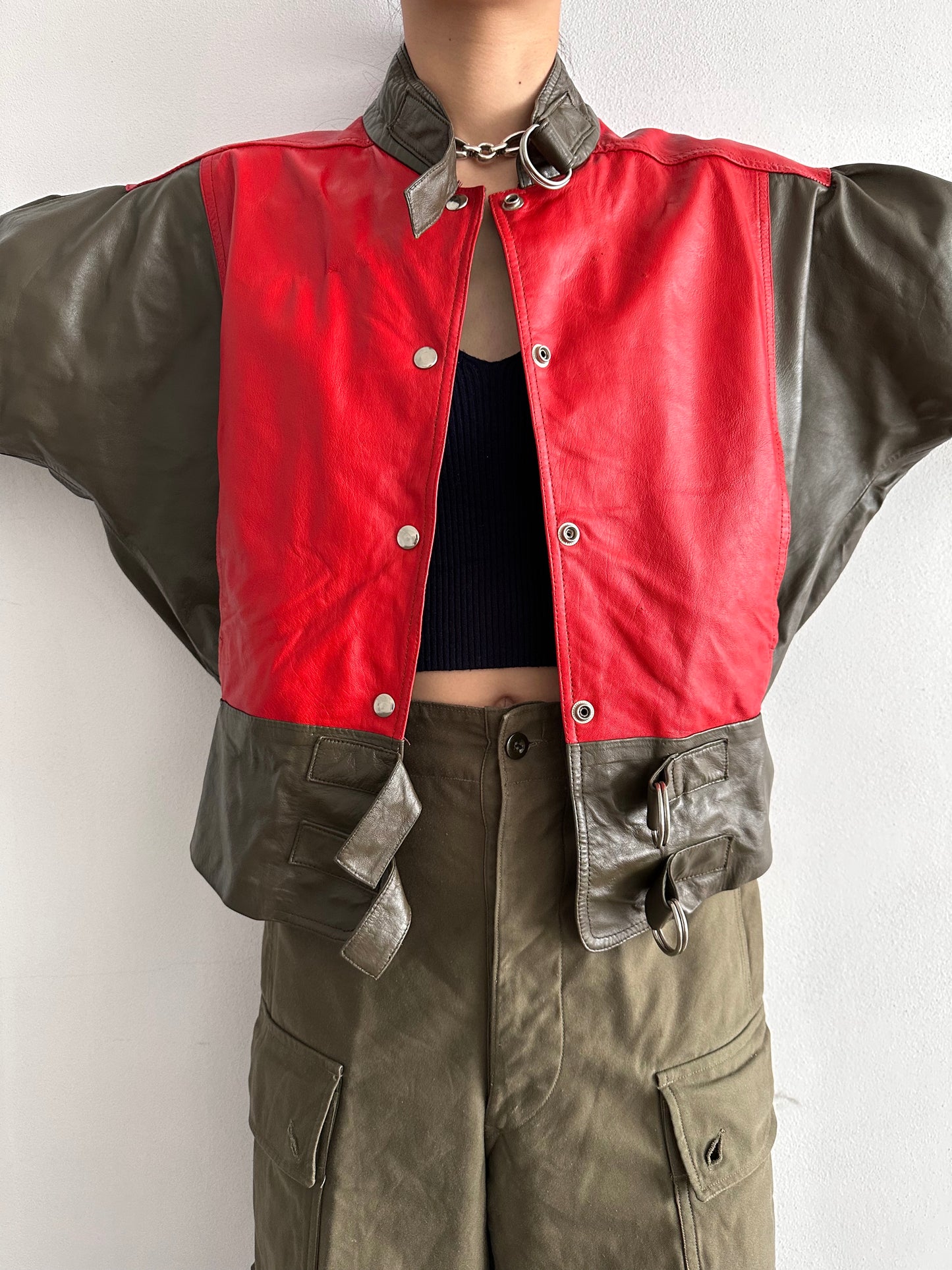 80s 2tone leather jkt