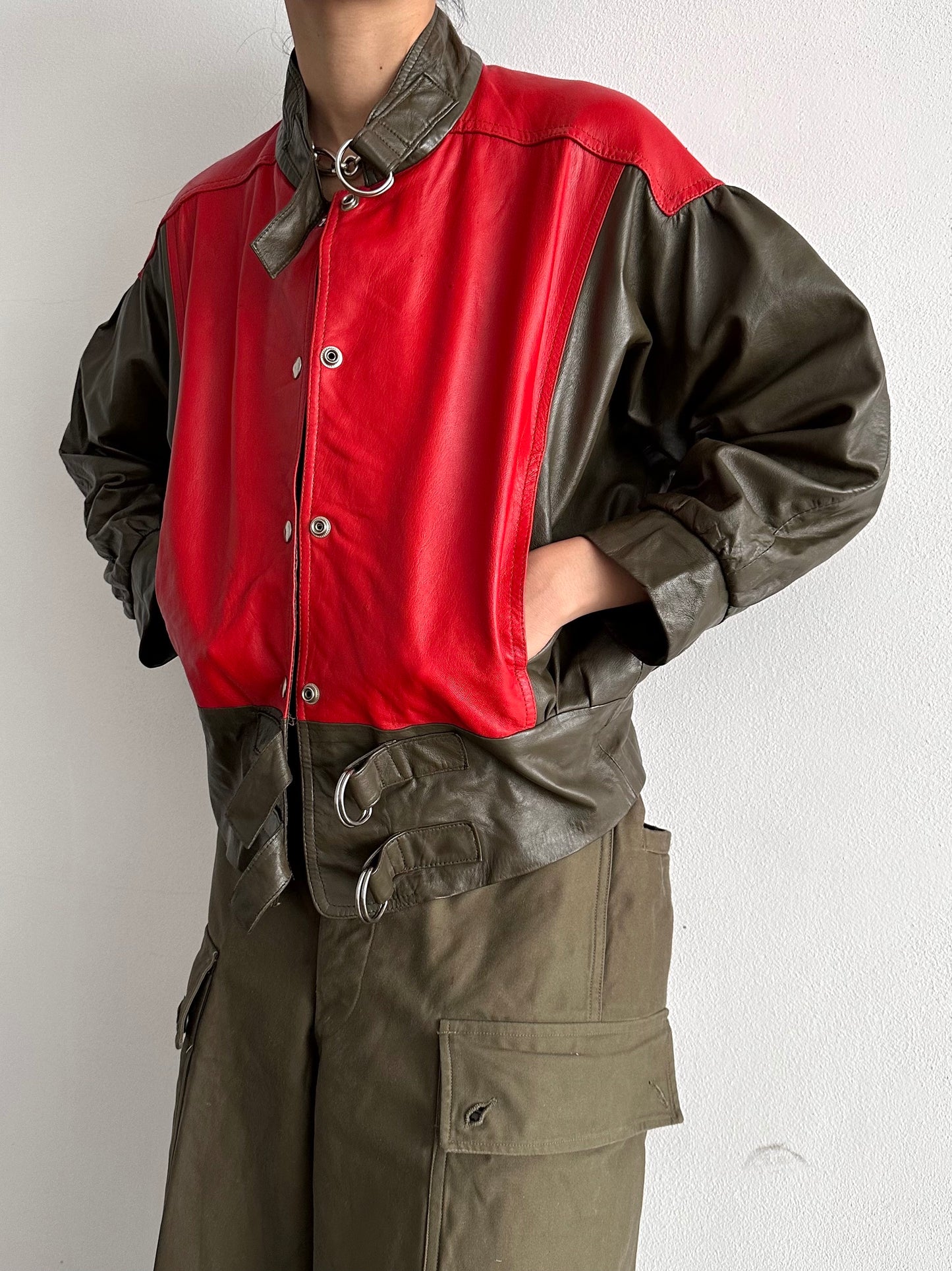 80s 2tone leather jkt