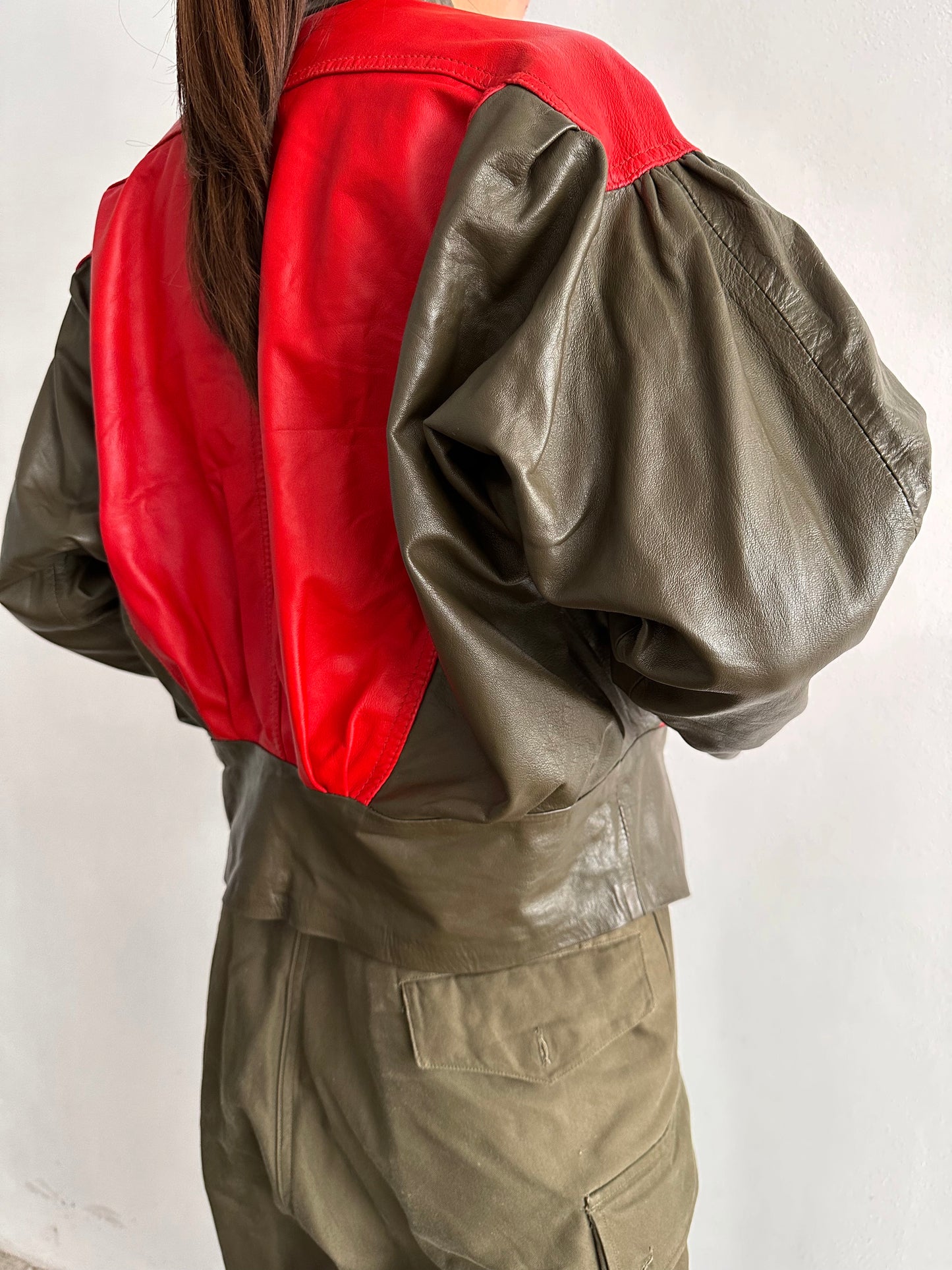 80s 2tone leather jkt