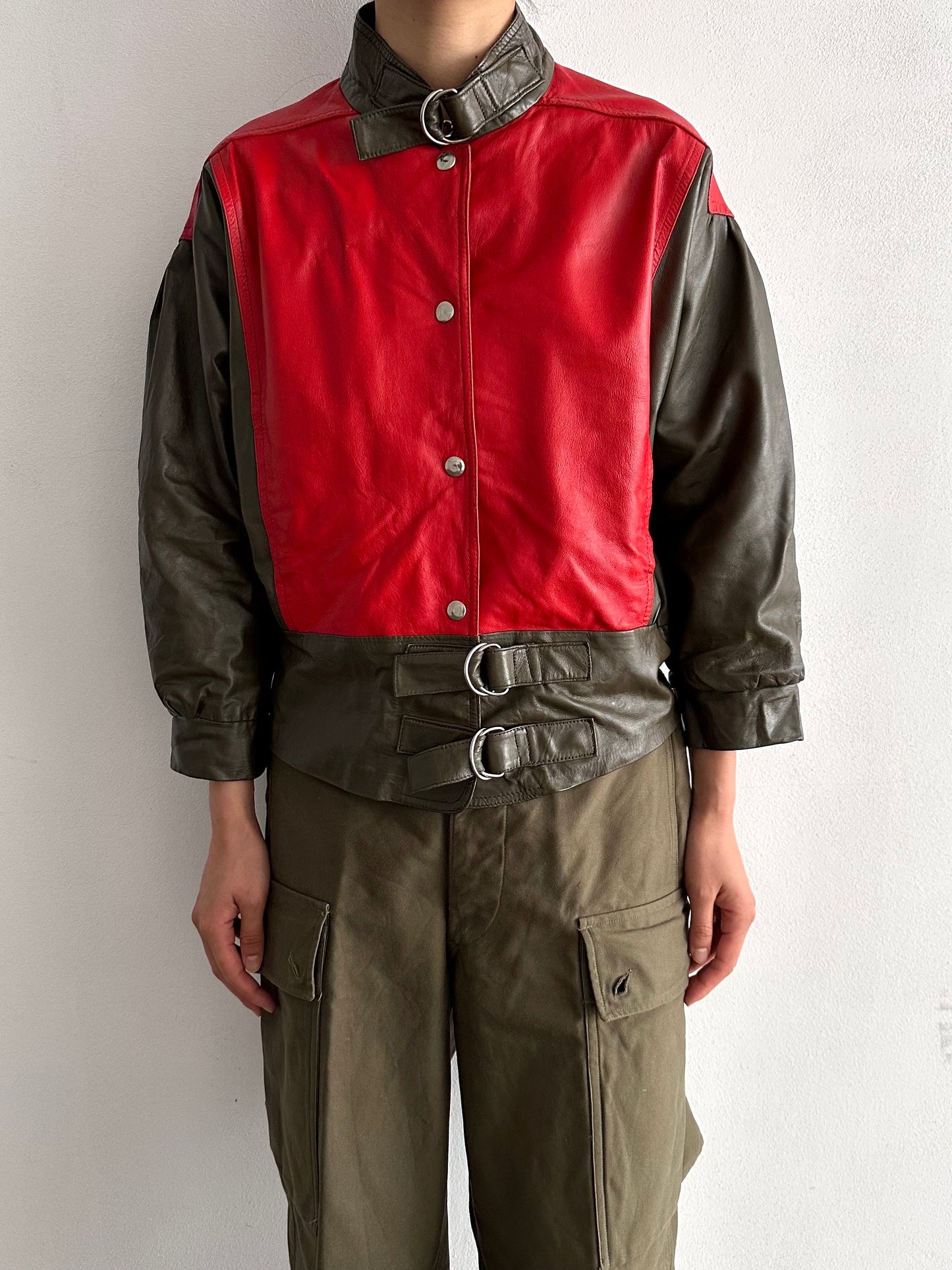 80s 2tone leather jkt