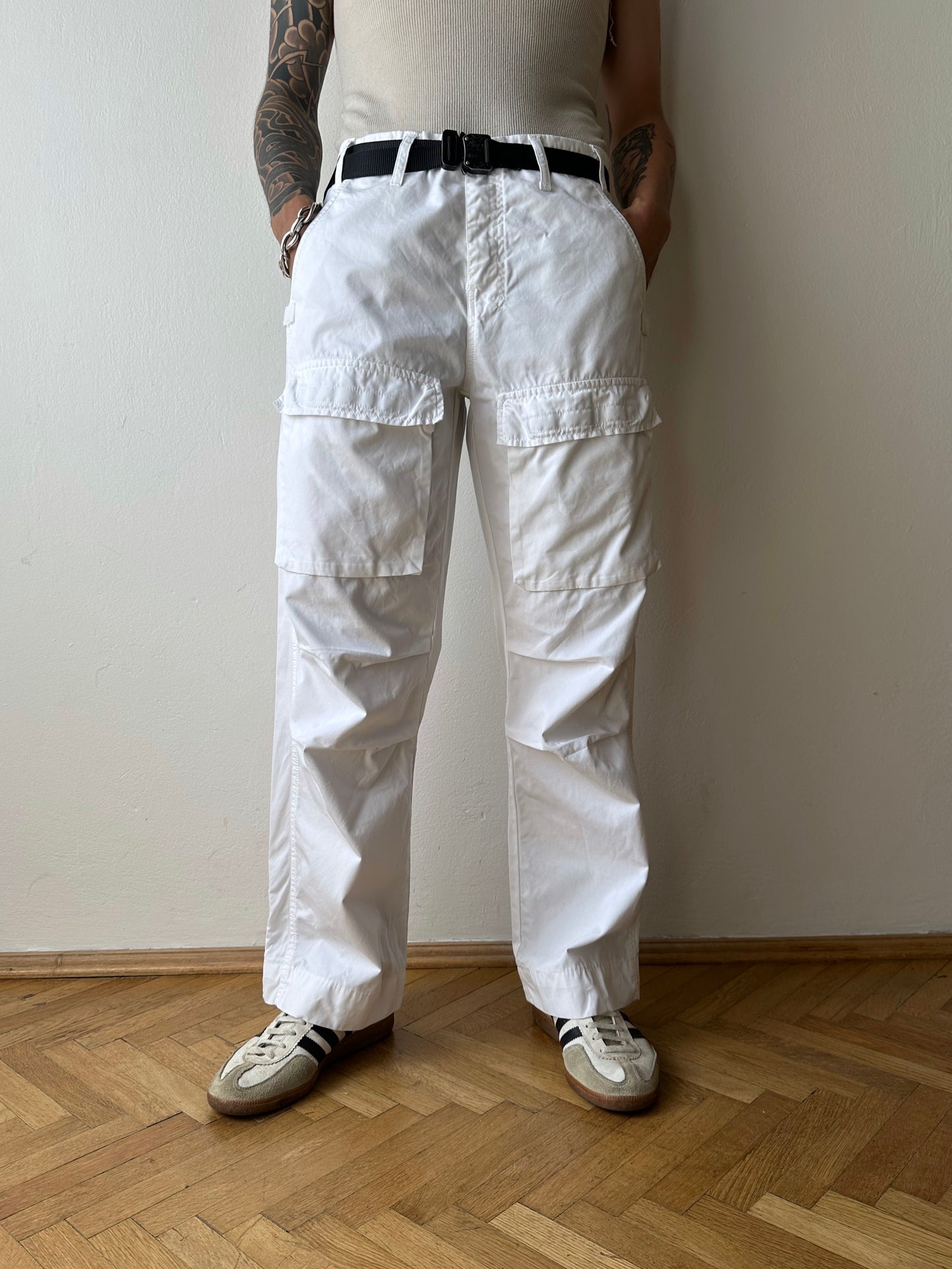 White cotton trousers - w34