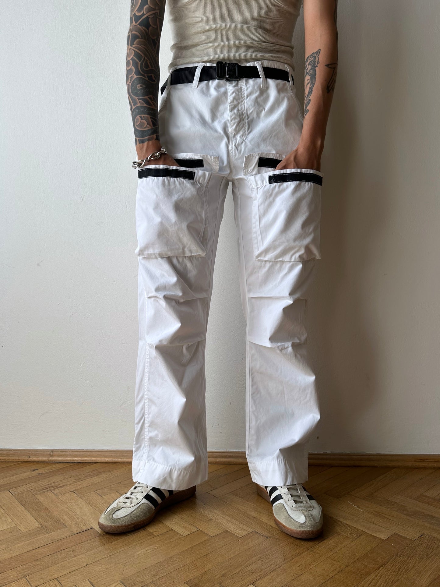 White cotton trousers - w34