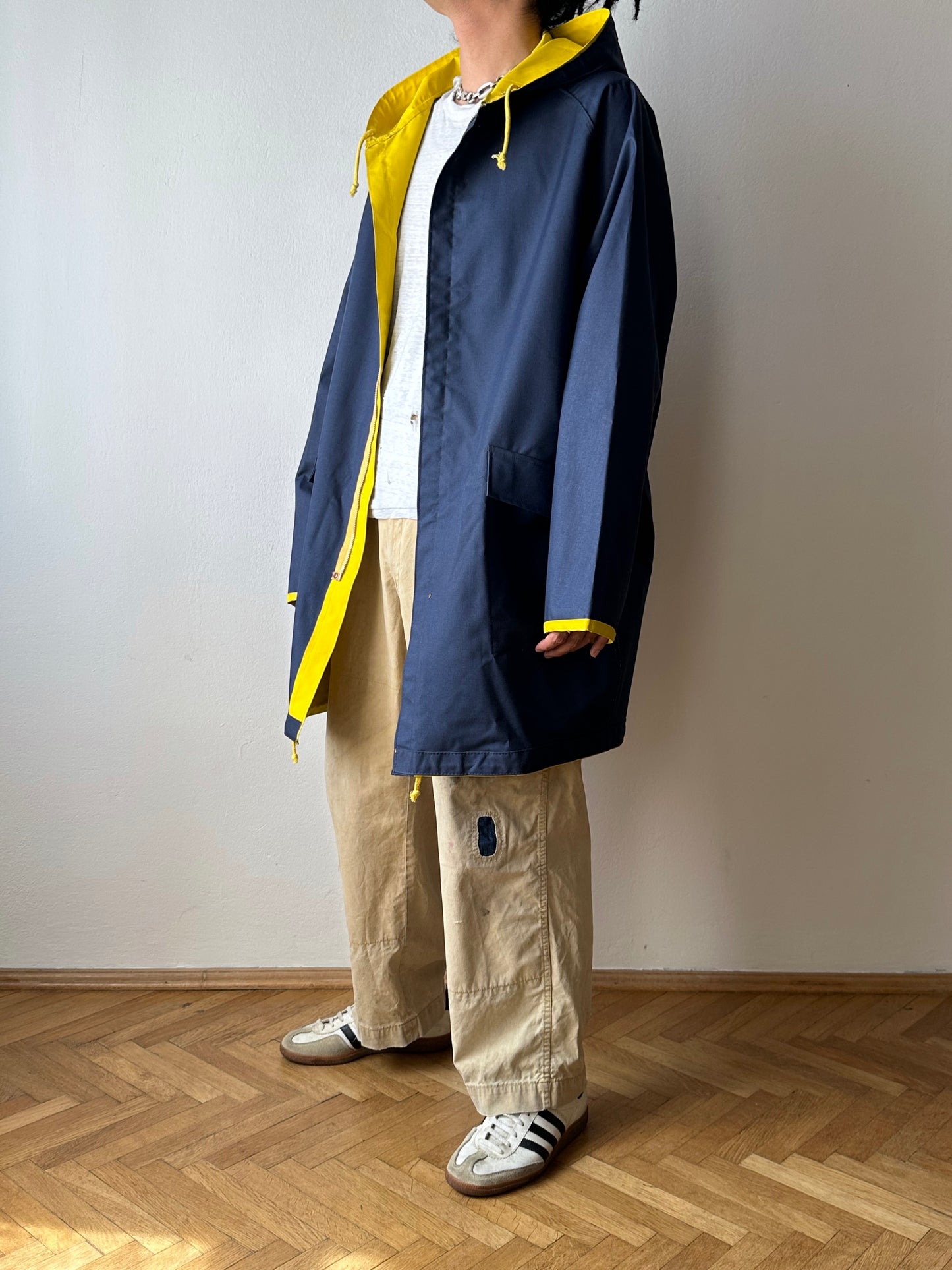 Vintage reversible rubberised coat