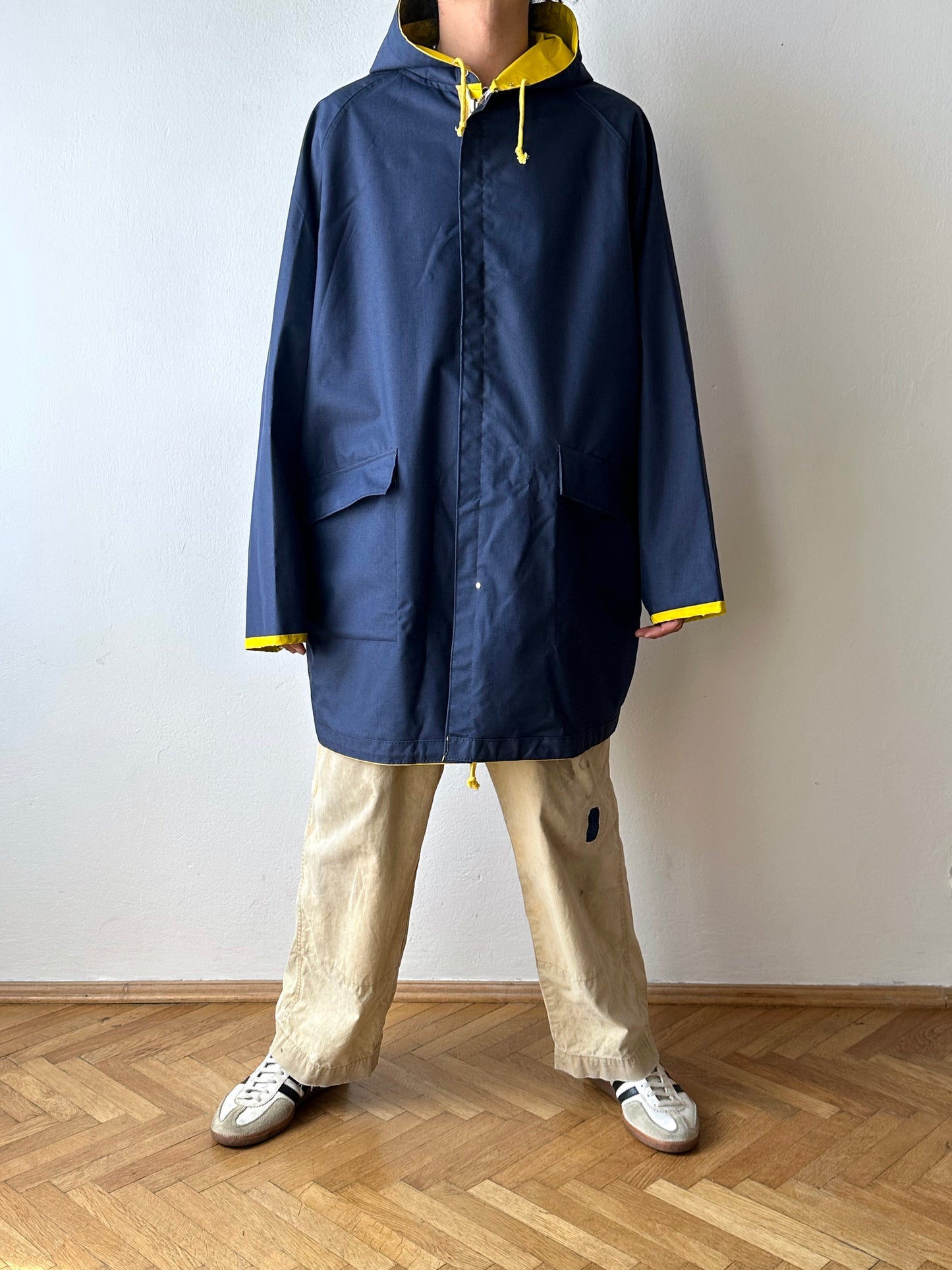 Vintage reversible rubberised coat