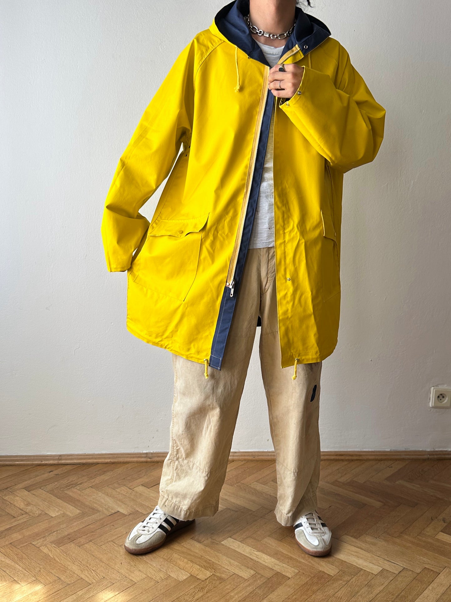 Vintage reversible rubberised coat