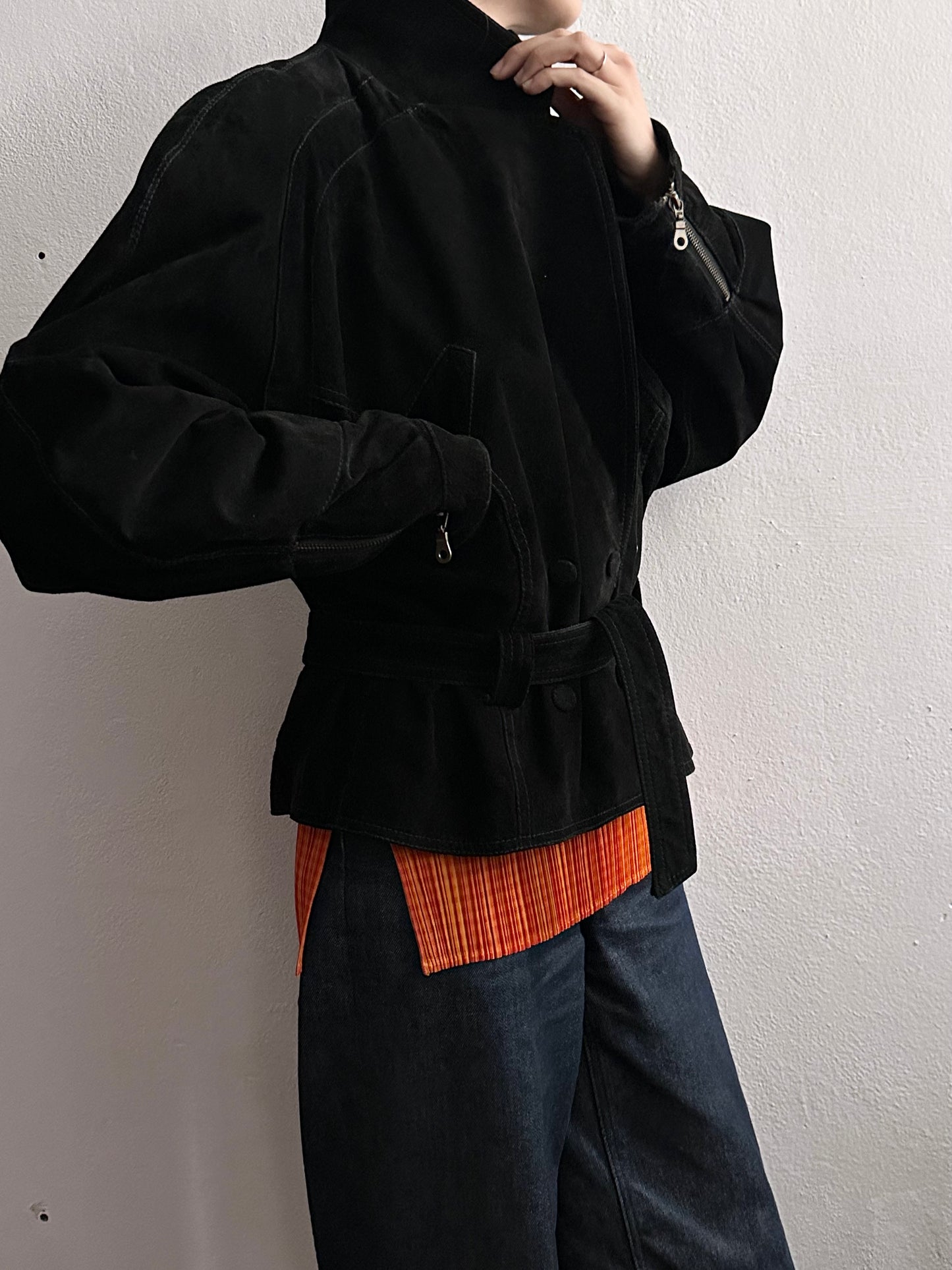 Dino'z leather suede double blouson