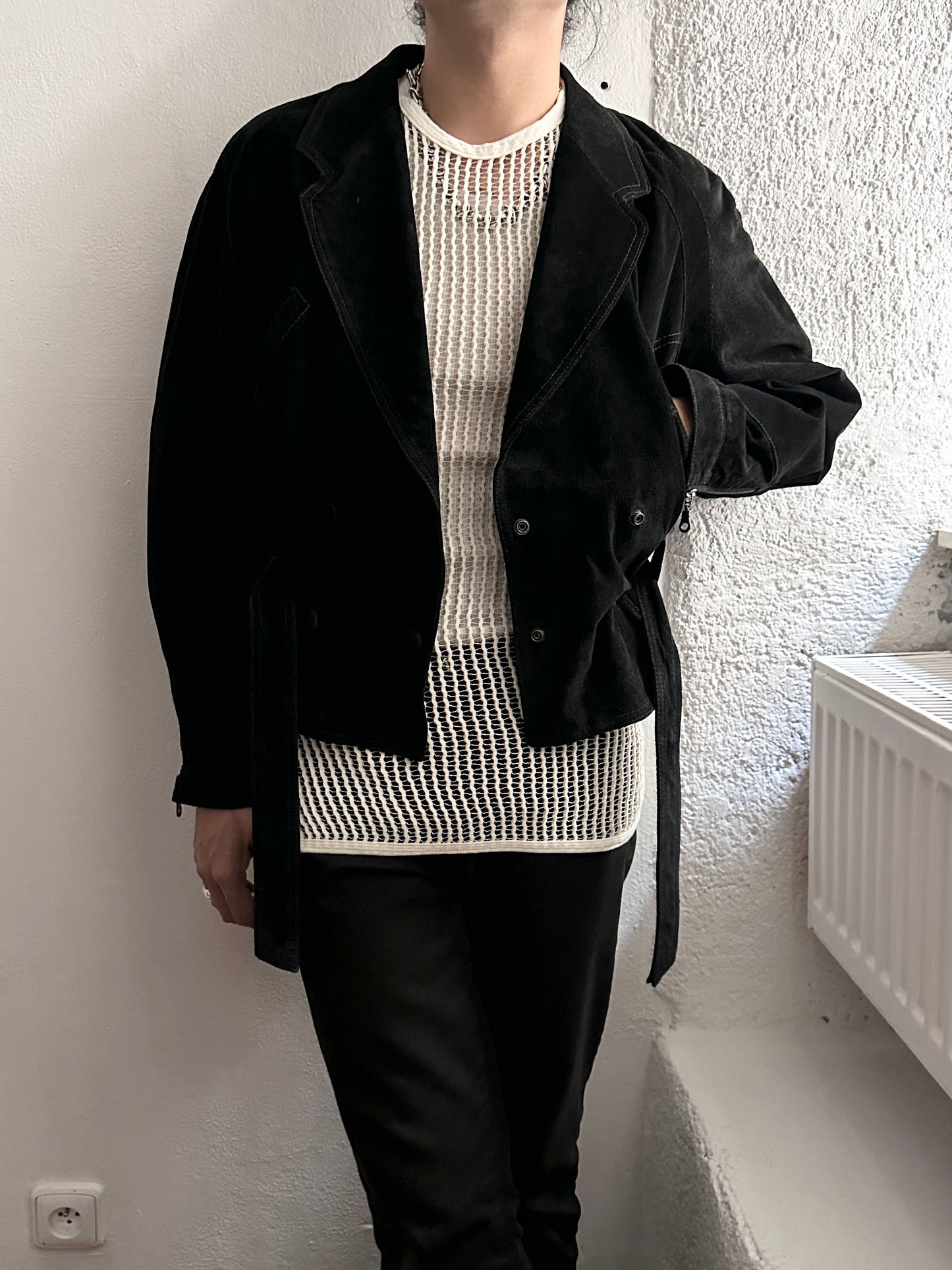 Dino'z leather suede double blouson