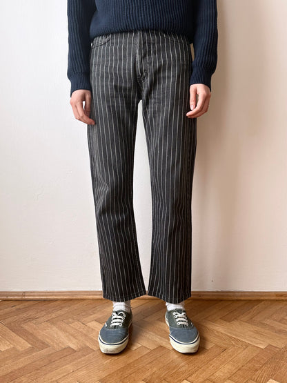 5 pockets pin striped cotton trouser