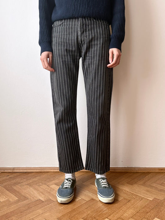 5 pockets pin striped cotton trouser