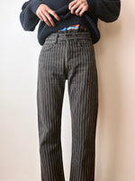 5 pockets pin striped cotton trouser