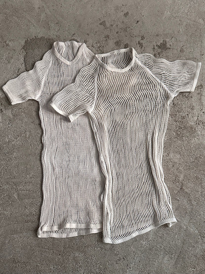 Deadstock 1970s Danish army mesh top 2-pack - M