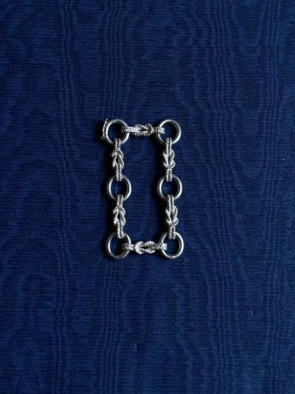 French silver 800 Hermes made in France Audierne エルメス オーディエルヌ オディエルヌ オーディエンヌ knot rope chain bracelet bangle jewelry シルバー フランス ヴィンテージ ブレスレット チェーン