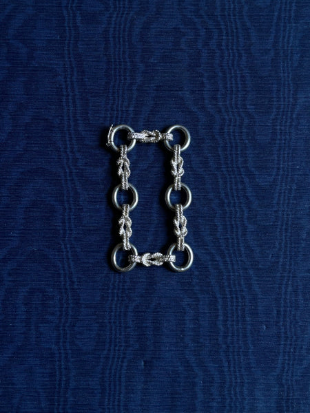 French silver 800 Hermes made in France Audierne エルメス オーディエルヌ オディエルヌ オーディエンヌ knot rope chain bracelet bangle jewelry シルバー フランス ヴィンテージ ブレスレット チェーン