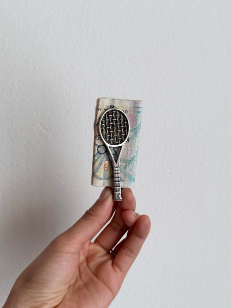 sterling silver tennis racket clip