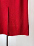 merino wool skirt in crimson