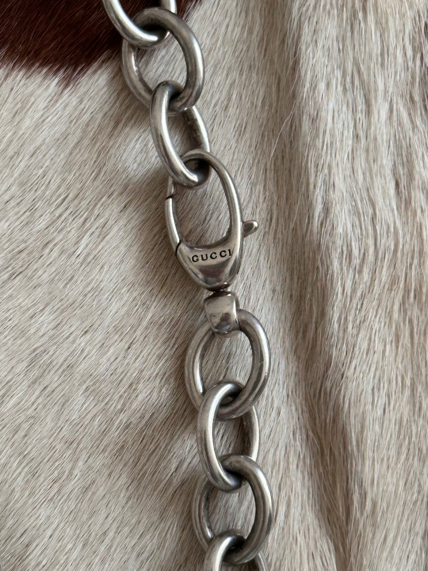 GUCCI silver charm necklace