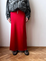 merino wool skirt in crimson