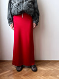 merino wool skirt in crimson