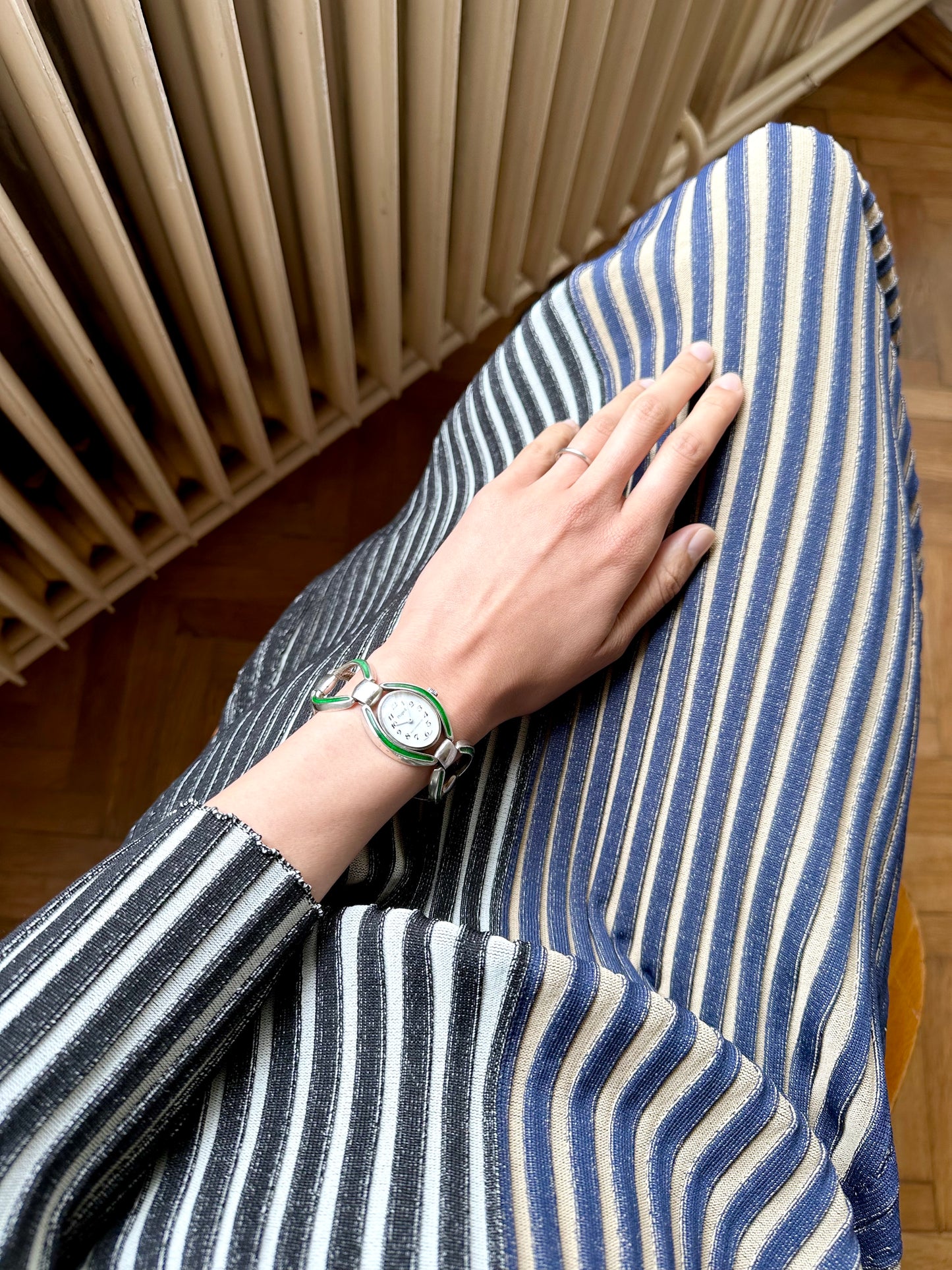 Phigied green enamel silver 800 watch bangle bracelet シルバー 時計 バングル ブレスレット イタリア ヴィンテージ グリーン エナメル