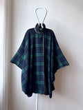 Italy black watch poncho