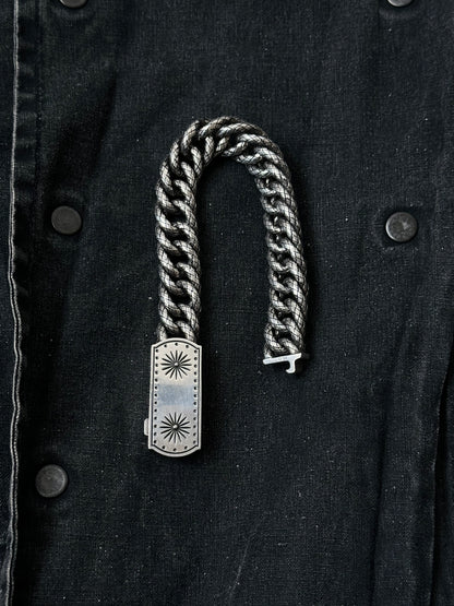 BOTTEGA VENETA Intrecciato chain silver ID brcelet