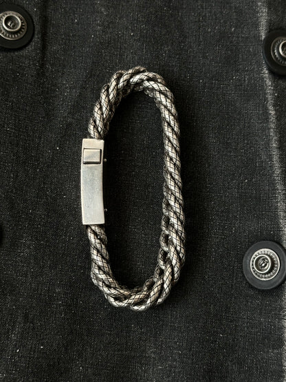 BOTTEGA VENETA Intrecciato chain silver ID brcelet