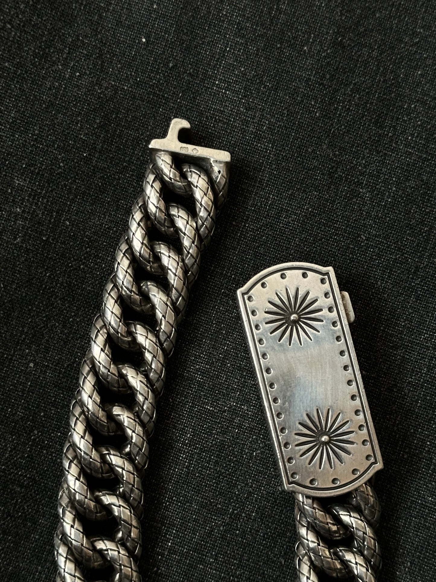 BOTTEGA VENETA Intrecciato chain silver ID brcelet