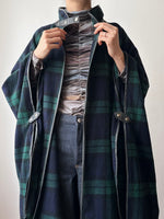 Italy black watch poncho