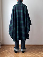 Italy black watch poncho