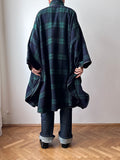 Italy black watch poncho