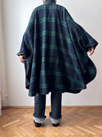 Italy black watch poncho