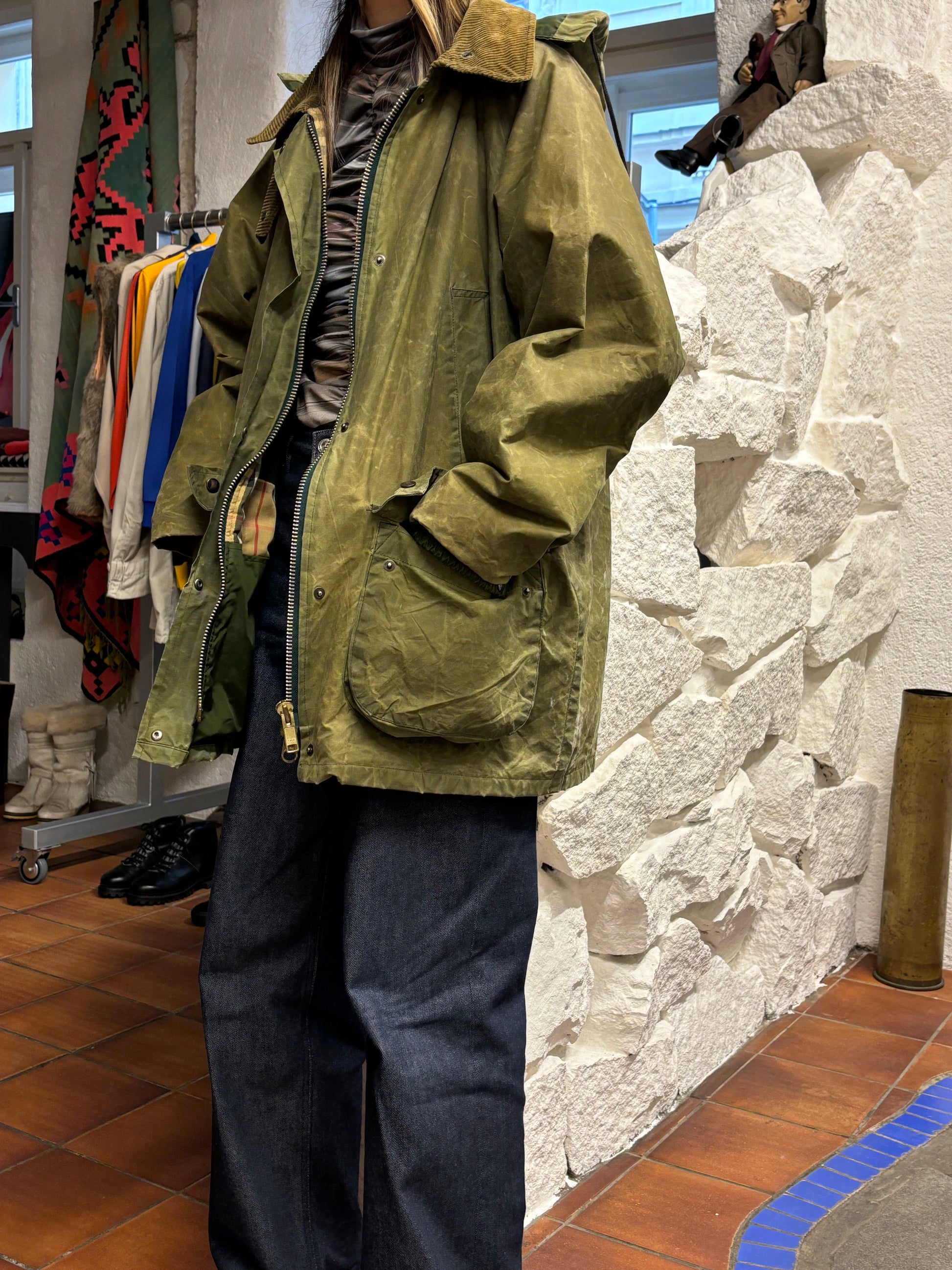 Burberrys Waxed Cotton Jacket 80's 90's 80年代 90年代 バーバリー Made in England イギリス製 Toto プラハ 古着屋 古着 Praha Prague Vintage store Vintage clothing イギリス古着 オイルドジャケット Rare レア 古着卸 フランス買い付け イギリス買い付け ユーロ古着 ヨーロッパ古着