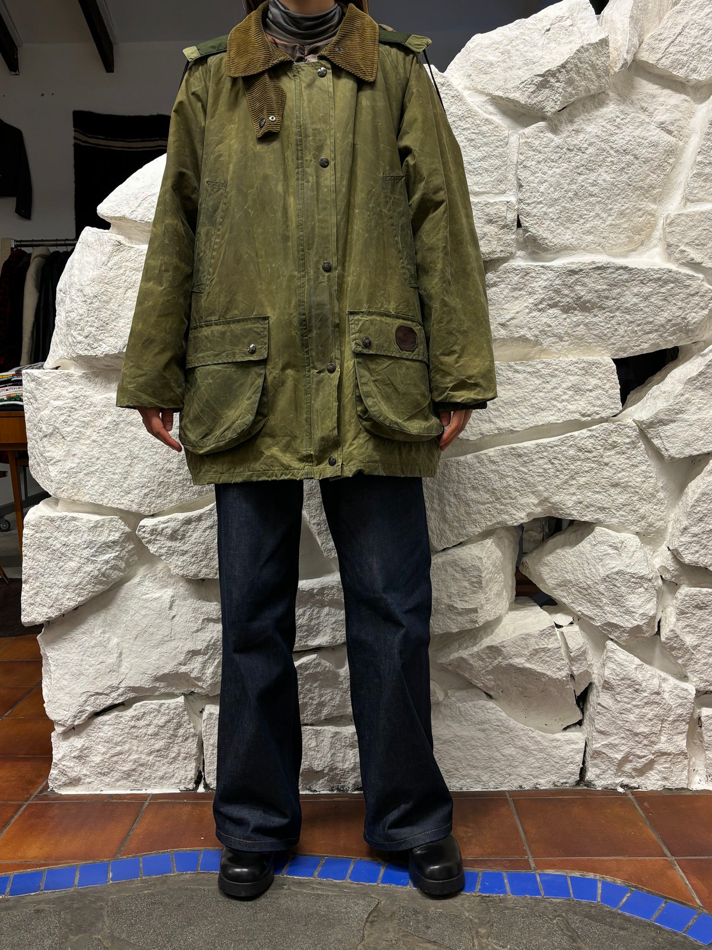 Burberrys Waxed Cotton Jacket 80's 90's 80年代 90年代 バーバリー Made in England イギリス製 Toto プラハ 古着屋 古着 Praha Prague Vintage store Vintage clothing イギリス古着 オイルドジャケット Rare レア 古着卸 フランス買い付け イギリス買い付け ユーロ古着 ヨーロッパ古着