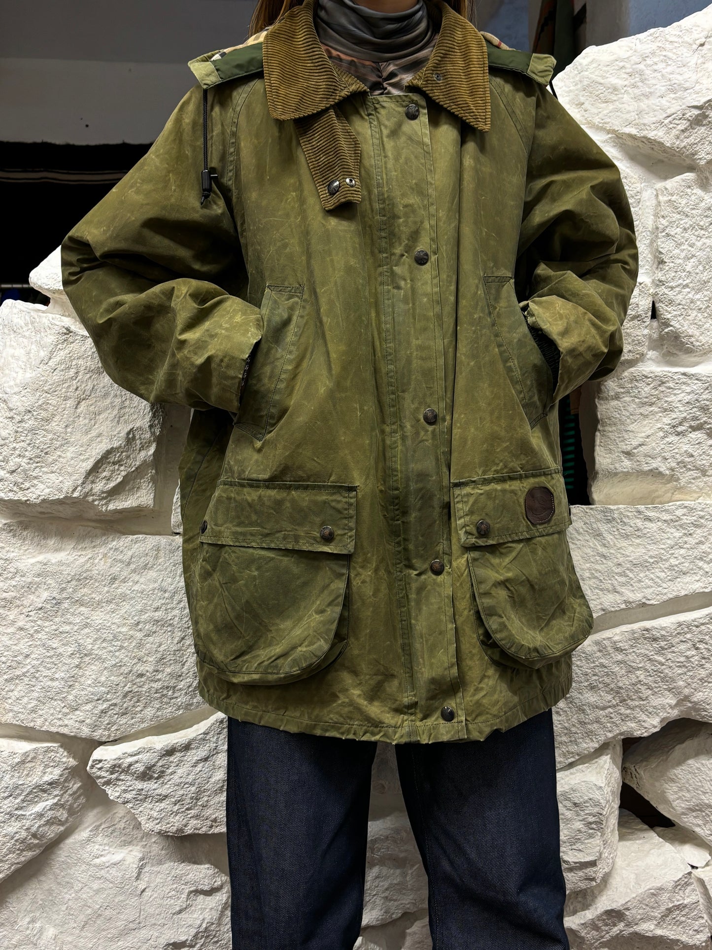 Burberrys Waxed Cotton Jacket 80's 90's 80年代 90年代 バーバリー Made in England イギリス製 Toto プラハ 古着屋 古着 Praha Prague Vintage store Vintage clothing イギリス古着 オイルドジャケット Rare レア 古着卸 フランス買い付け イギリス買い付け ユーロ古着 ヨーロッパ古着