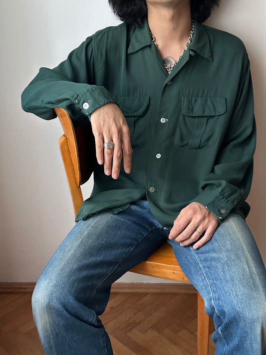 50s Rayon shirt vintage 50's 1950's 50年代 レーヨンシャツ 開襟シャツ open collar shirt アメリカ古着 ヴィンテージ