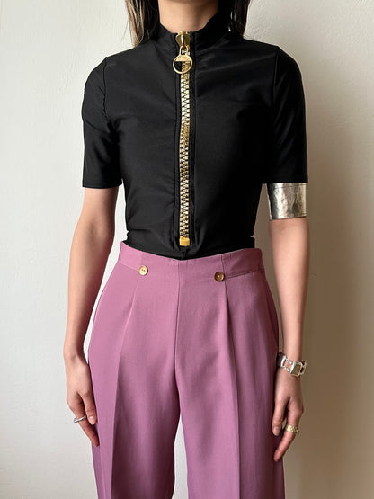 Purple smoke wrinkleless trouser