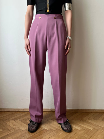 Purple smoke wrinkleless trouser