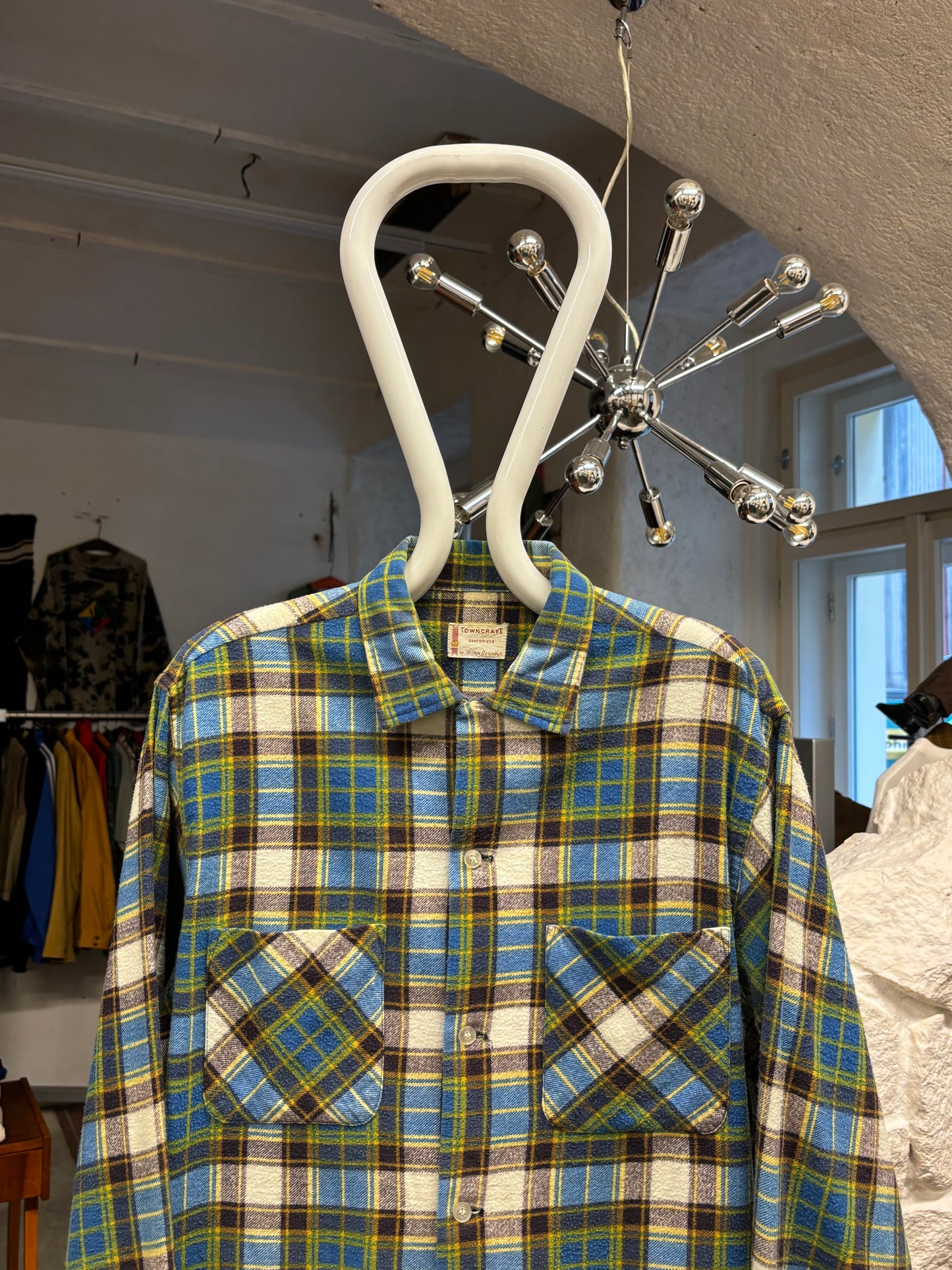 60's 60年代 1960's Towncraft タウンクラフト アメリカ古着 アメリカンヴィンテージ Vintage shirt ネルシャツ チェックシャツ Toto Vintage store Praha Prague 古着屋 プラハ 古着 Cotton コットン ユーロ古着 ヨーロッパ古着 古着卸 グランジ