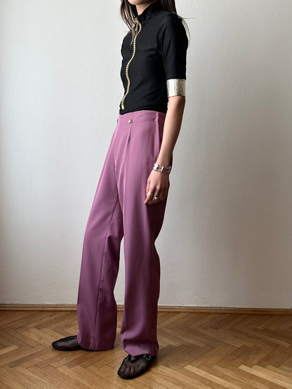 Purple smoke wrinkleless trouser