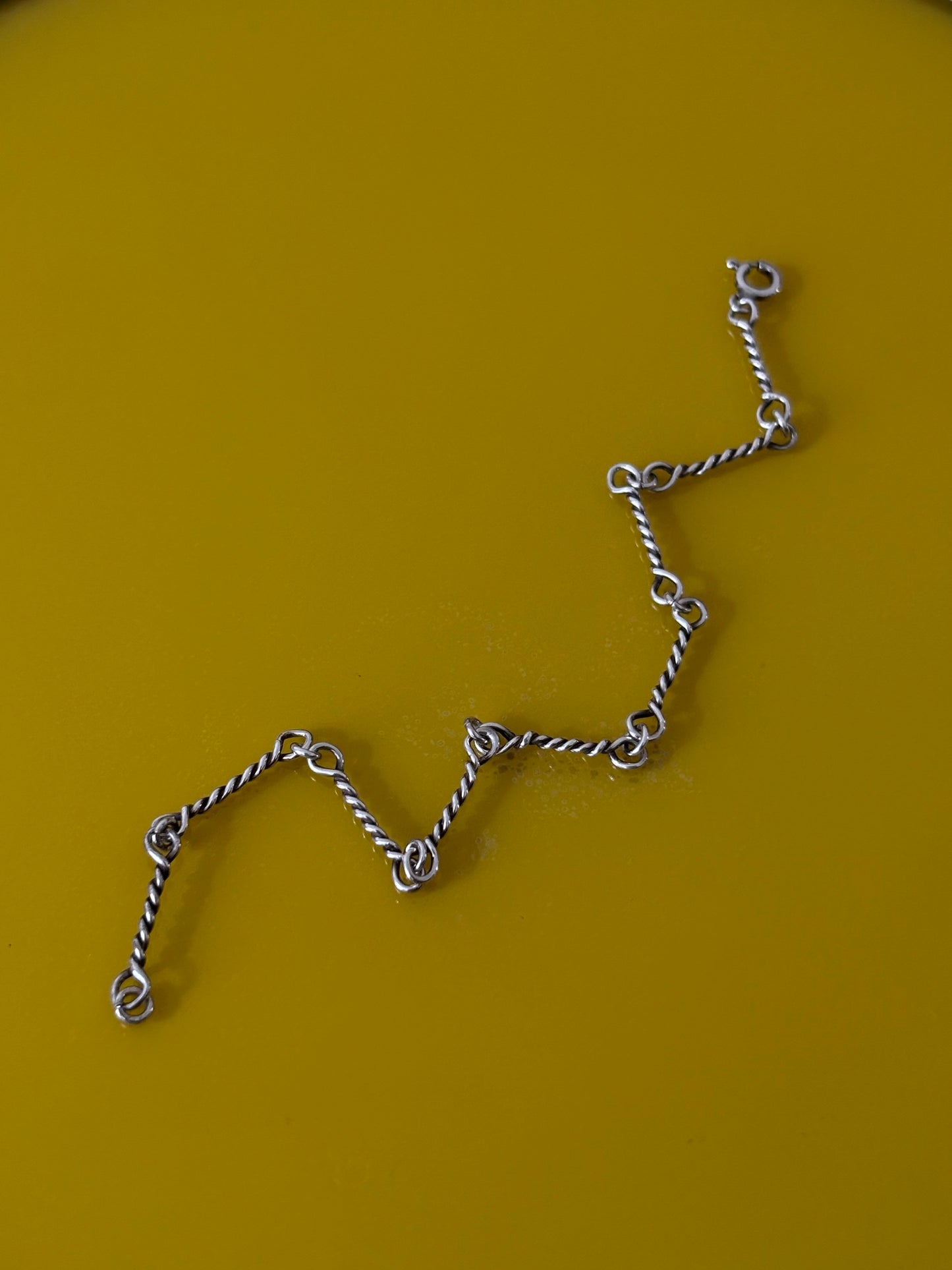 925 silver twist wired chain bracelet