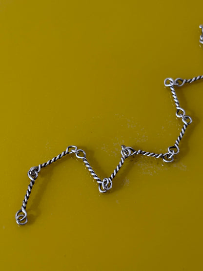 925 silver twist wired chain bracelet