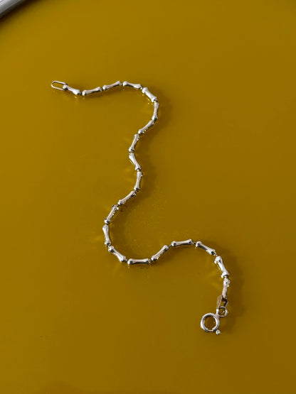 925 silver tiny born chain bracelet