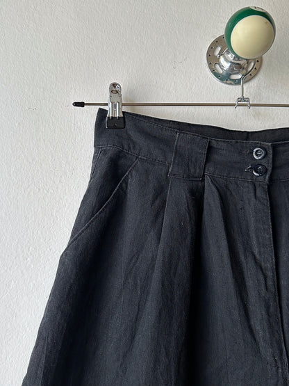 Black Linen / Cotton shorts - w30