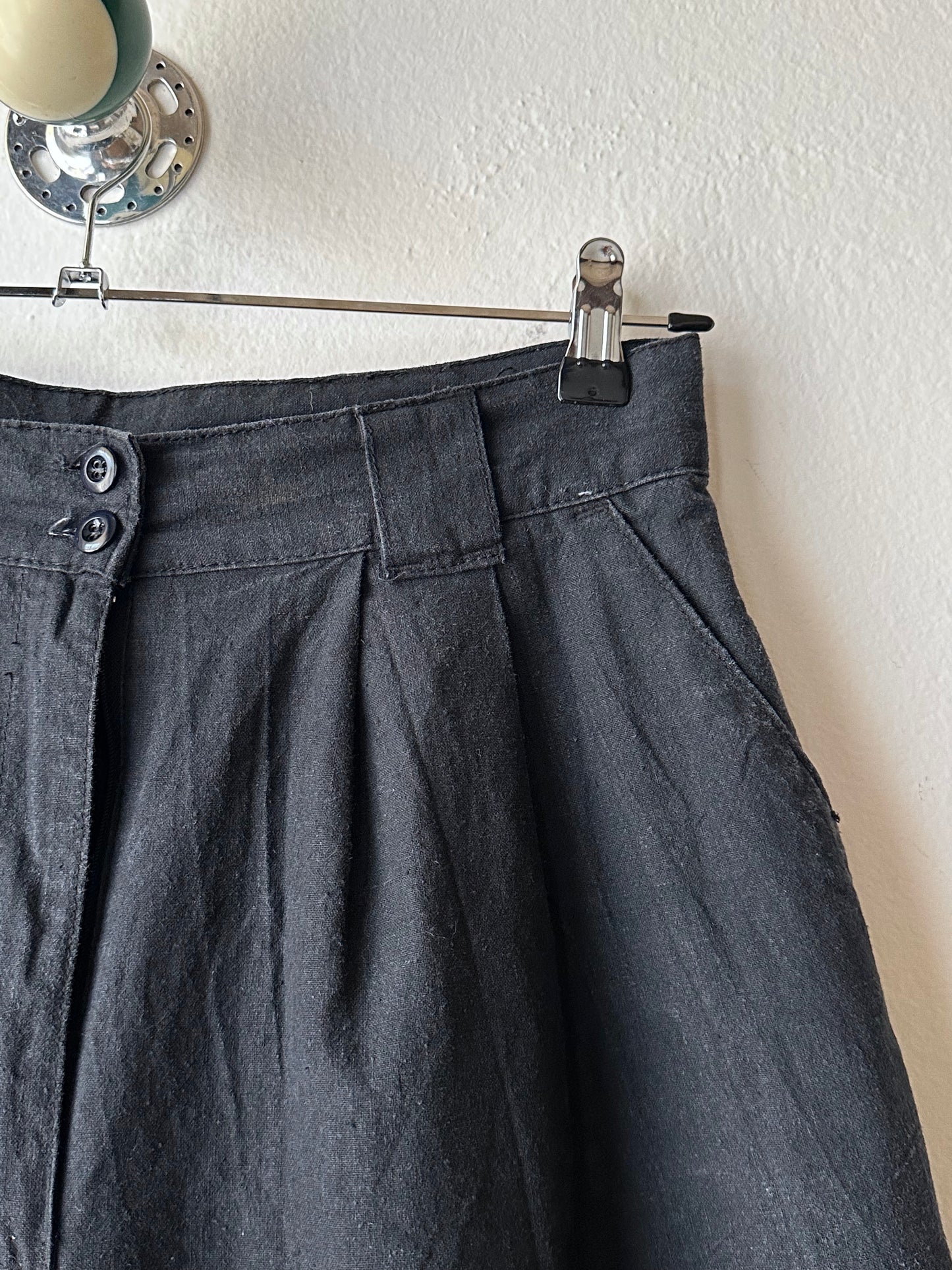 Black Linen / Cotton shorts - w30