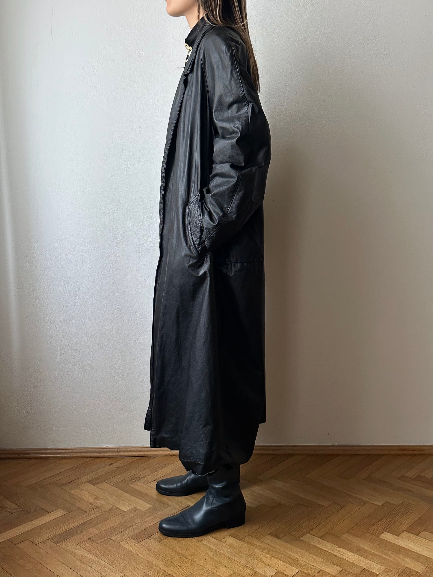 Black leather haori, Italy