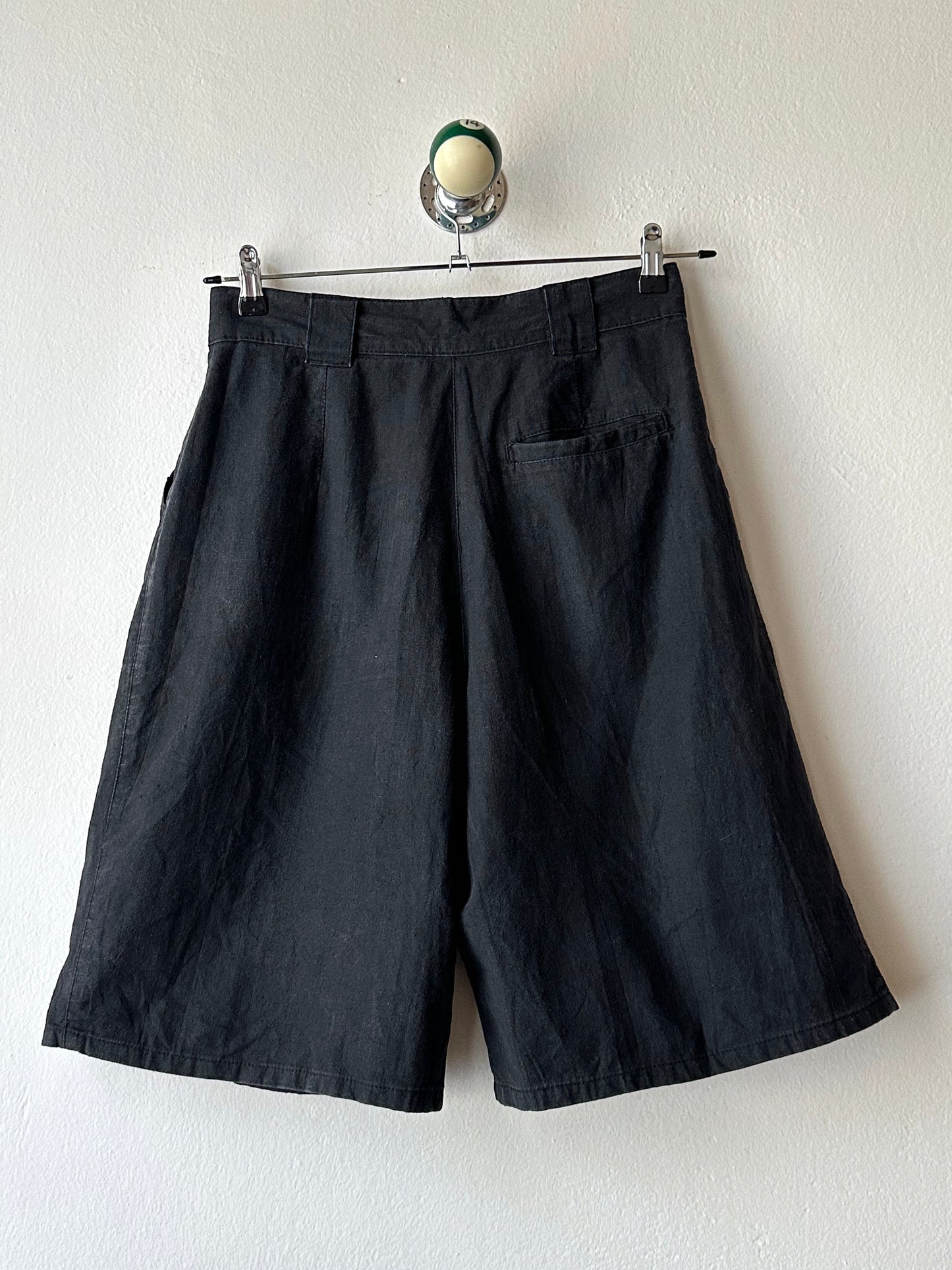 Black Linen / Cotton shorts - w30