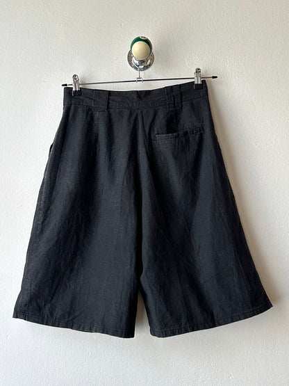 Black Linen / Cotton shorts - w30