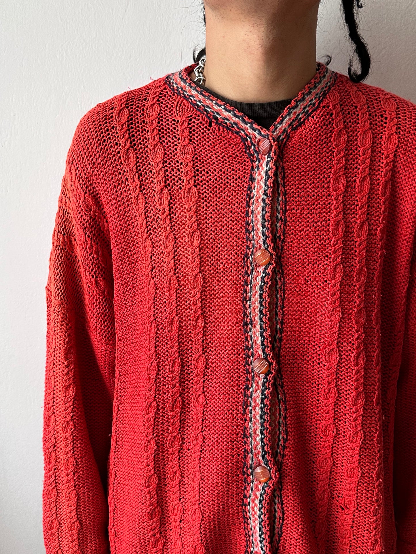 Cotton knit cardigan